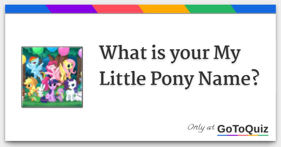 My Little Pony Personality Chart