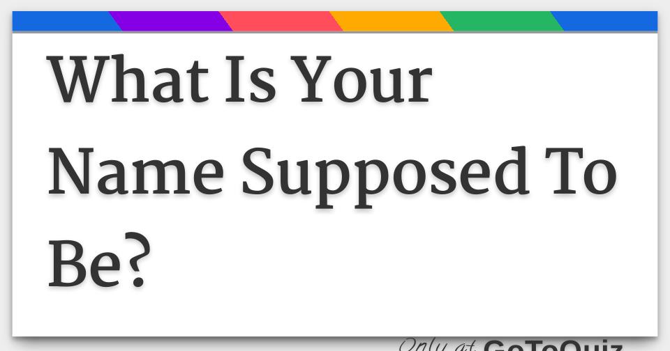 what does it mean to be called out of your name