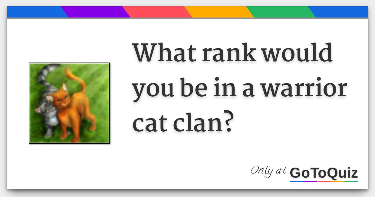 What Rank Would You Be In A Warrior Cat Clan 