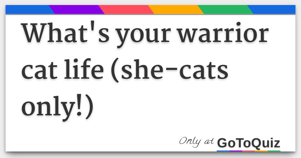 What's your warrior cat life (shecats only!)