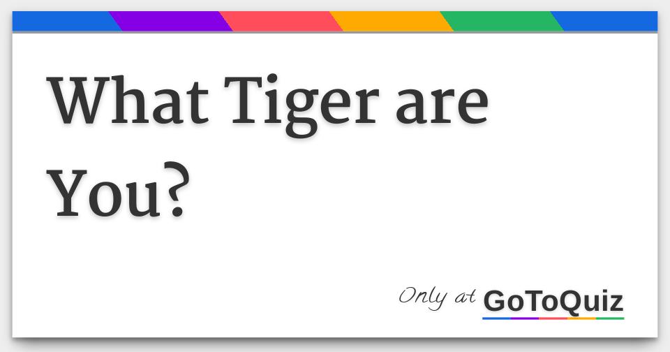 What Tiger are You?