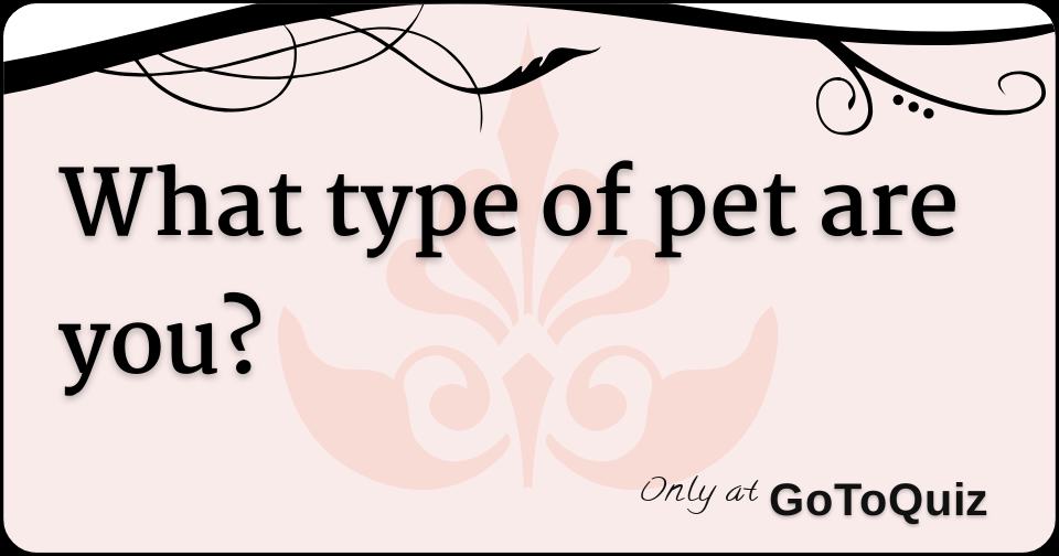 What type of pet are you?