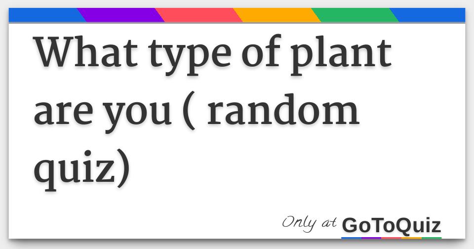 what type of plant are you ( random quiz)