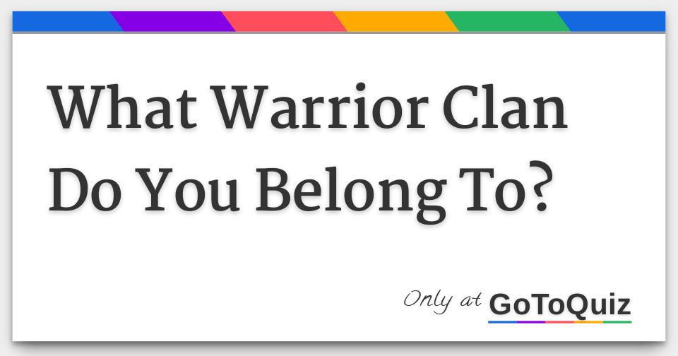 What Warrior Cat Clan Do You Belong In?