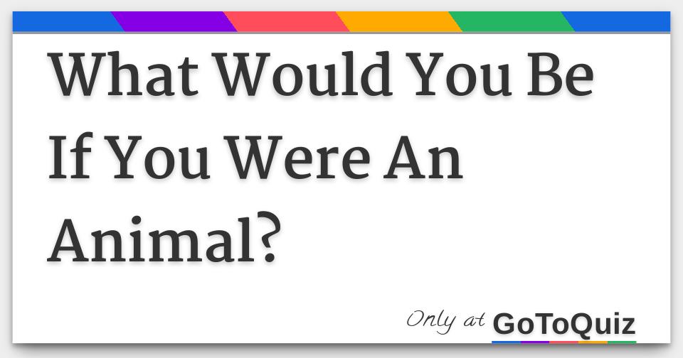 What Would You Be If You Were An Animal?