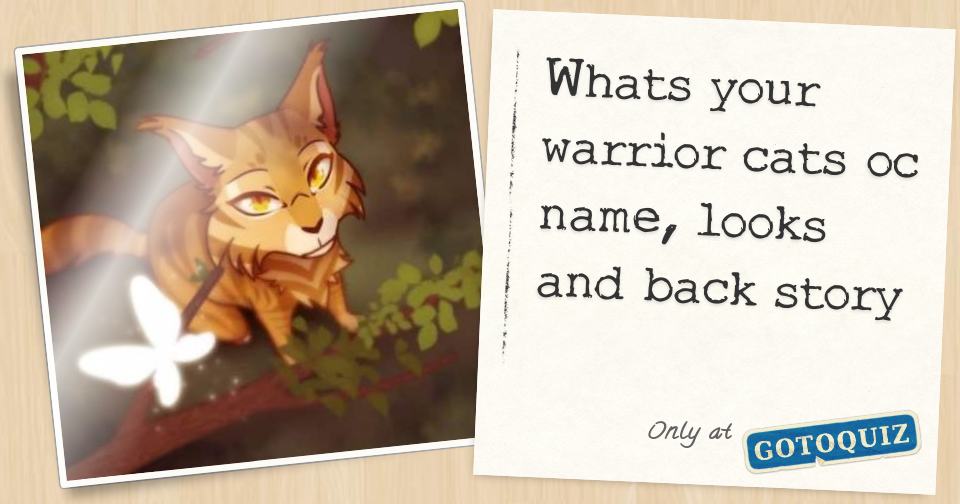 Whats your warrior cats oc name, looks and back story