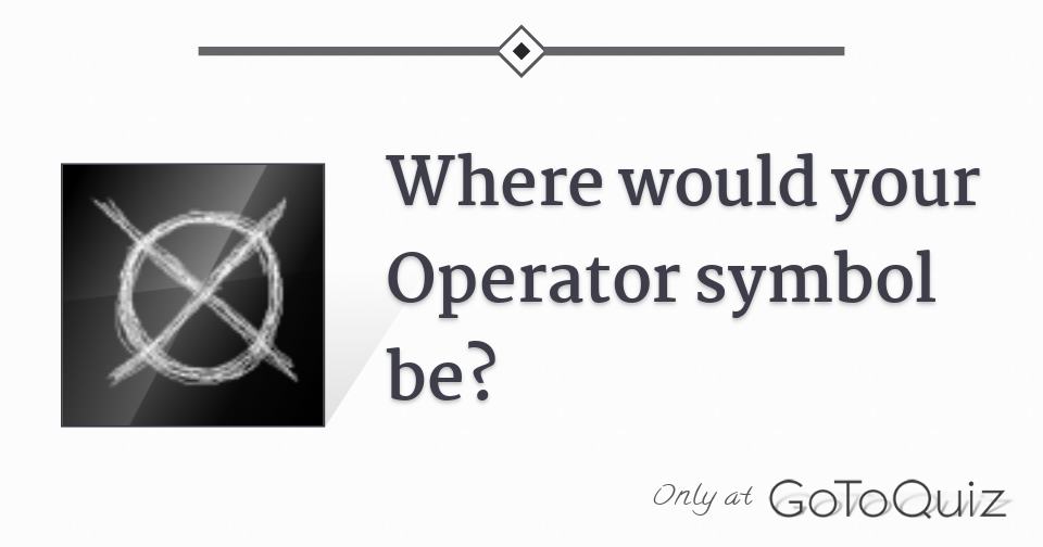Where would your Operator symbol be?