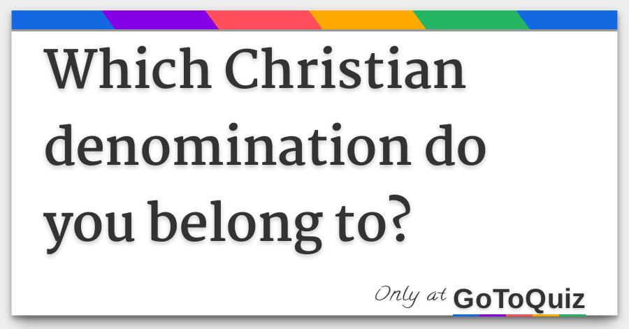 Denomination Chart Christianity