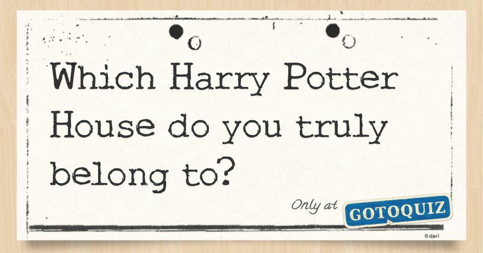 WHICH HARRY POTTER HOUSE DO I BELONG TO visual data 5