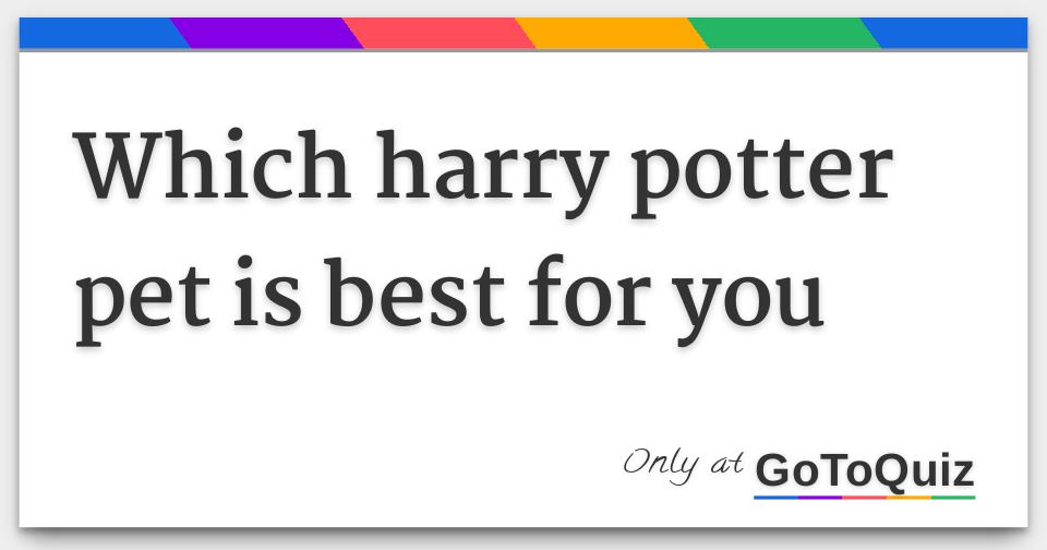 Which Harry Potter Pet Is Best For You