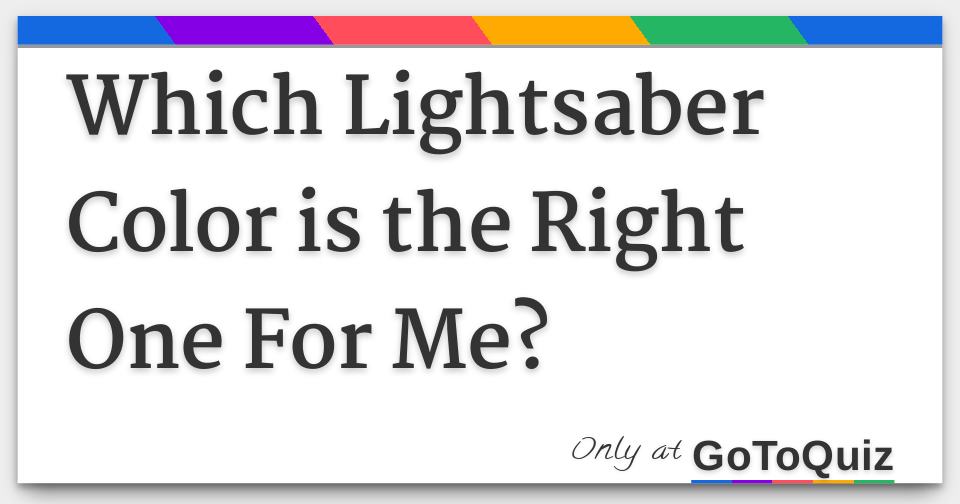 which lightsaber color is