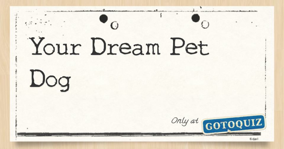 Your Dream Pet Dog